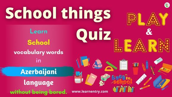 School things quiz in Azerbaijani