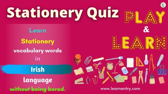 Stationery quiz in Irish