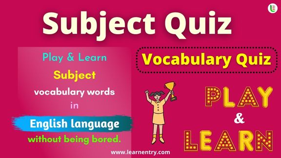 Subject quiz in English