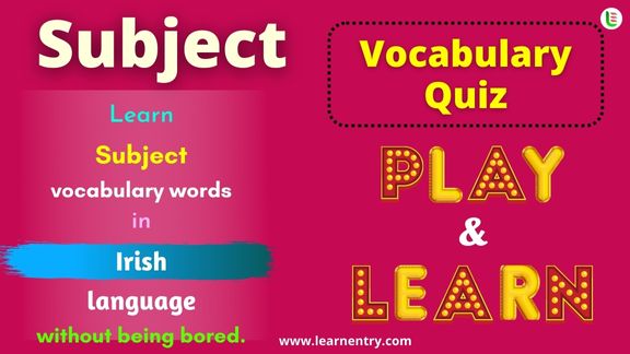 Subject quiz in Irish