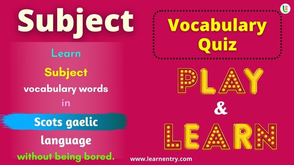 Subject quiz in Scots gaelic