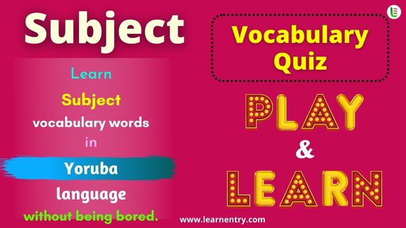 Subject quiz in Yoruba
