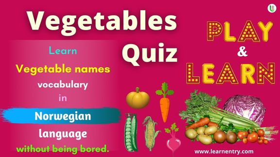 Vegetables quiz in Norwegian