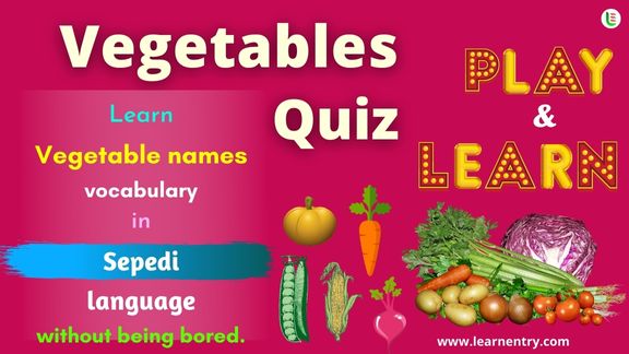 Vegetables quiz in Sepedi
