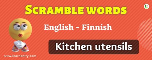 Guess the Kitchen utensils in Finnish