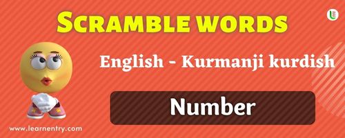 Kurmanji Kurdish Number Word Scramble Quiz | Learn Entry