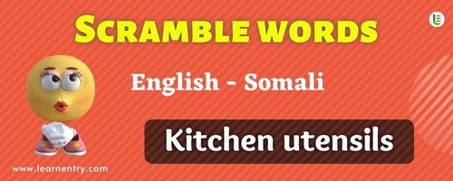 Guess the Kitchen utensils in Somali