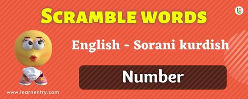 Sorani Kurdish Number Word Scramble Quiz | Learn Entry