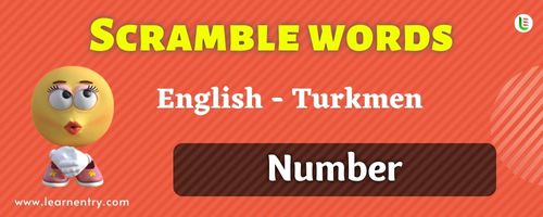 Turkmen Number Word Scramble Quiz | Learn Entry