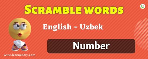 Uzbek Number Word Scramble Quiz | Learn Entry