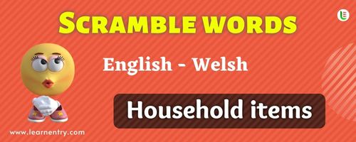Guess the Household items in Welsh