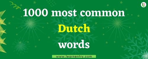 1000 most common Dutch words
