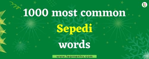 1000 most common Sepedi words