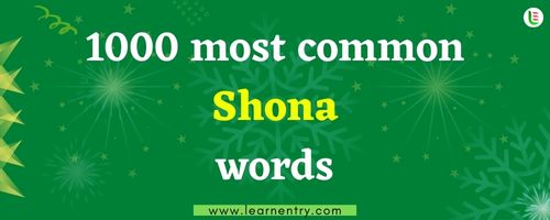 1000 most common Shona words