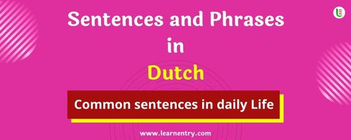 Daily use common Dutch Sentences and Phrases