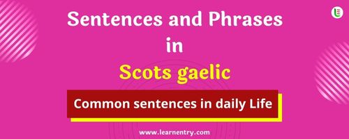 Daily use common Scots gaelic Sentences and Phrases