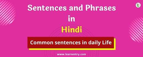 Daily use common Hindi Sentences and Phrases