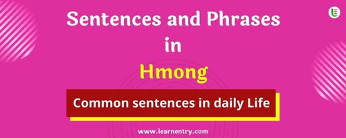 Daily use common Hmong Sentences and Phrases
