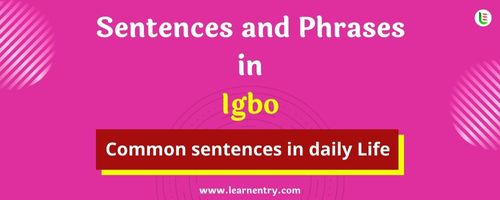 Daily use common Igbo Sentences and Phrases