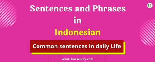 Daily use common Indonesian Sentences and Phrases