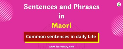 Daily use common Maori Sentences and Phrases