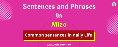 Daily use common Mizo Sentences and Phrases