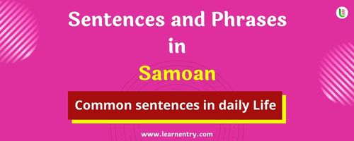 Daily use common Samoan Sentences and Phrases