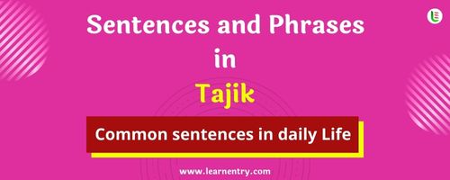 Daily use common Tajik Sentences and Phrases