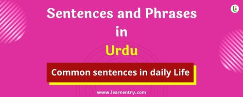 Daily use common Urdu Sentences and Phrases