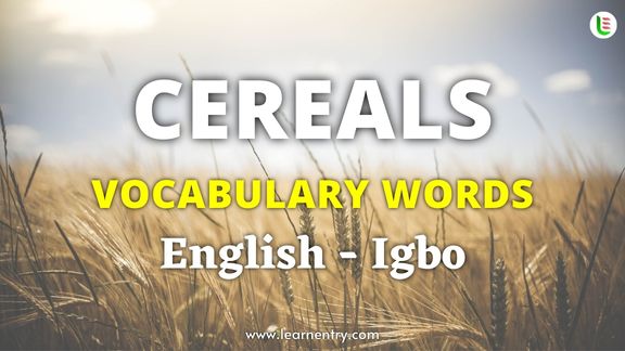 Cereals names in Igbo and English