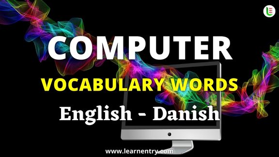 Computer vocabulary words in Danish and English