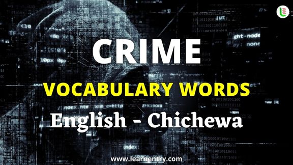 Crime vocabulary words in Chichewa and English