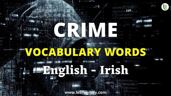 Crime vocabulary words in Irish and English