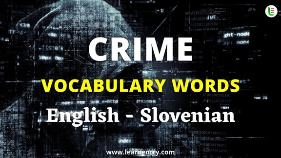 Crime vocabulary words in Slovenian and English