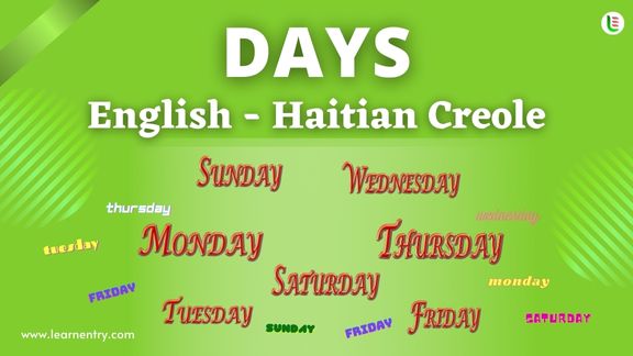 Days names in Haitian creole and English