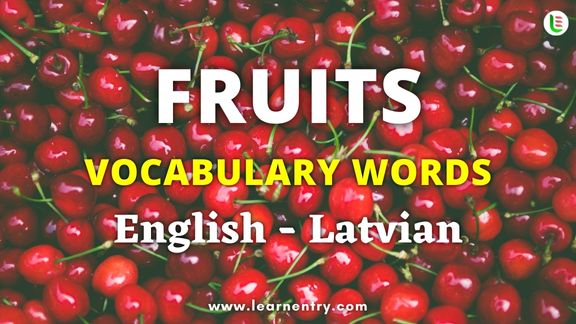 Fruits names in Latvian and English