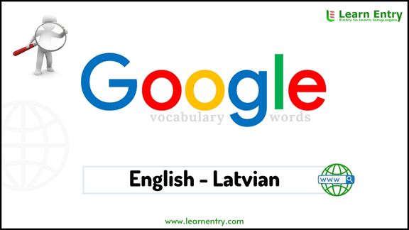 Google vocabulary words in Latvian and English