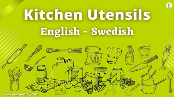Kitchen utensils names in Swedish and English