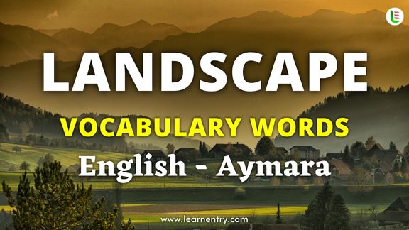 Landscape vocabulary words in Aymara and English
