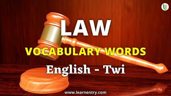 Law vocabulary words in Twi and English