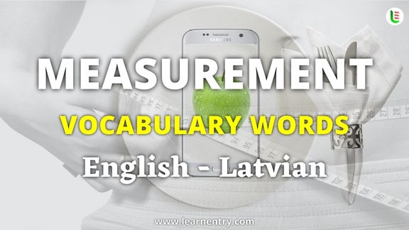 Measurement vocabulary words in Latvian and English