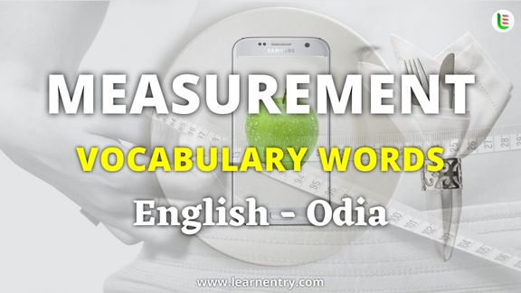 Measurement vocabulary words in Odia and English