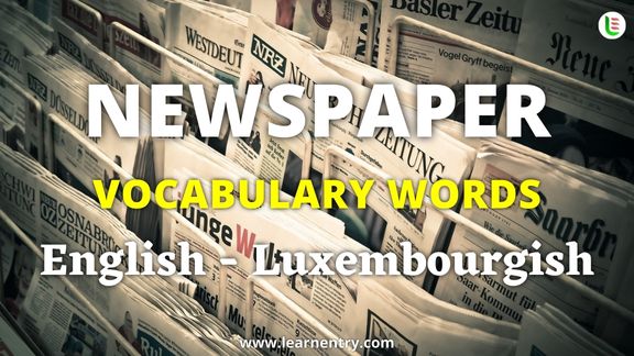 Newspaper vocabulary words in Luxembourgish and English