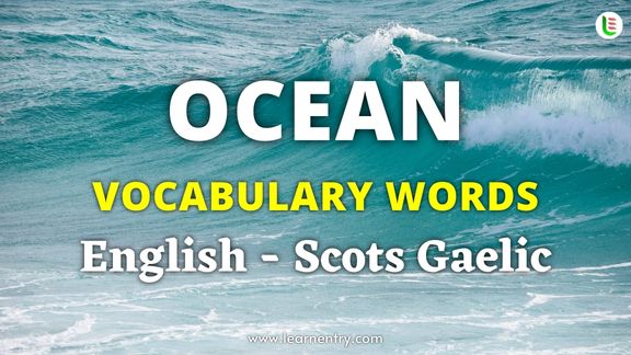 Ocean vocabulary words in Scots gaelic and English