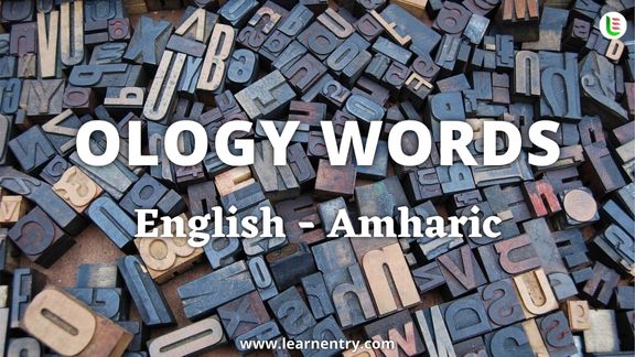 Ology vocabulary words in Amharic and English
