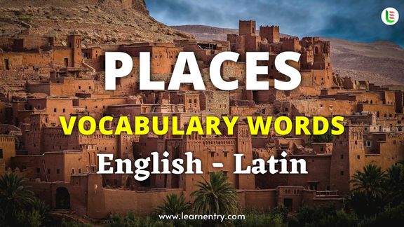 Places vocabulary words in Latin and English