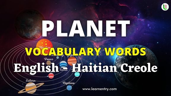 Planet names in Haitian creole and English