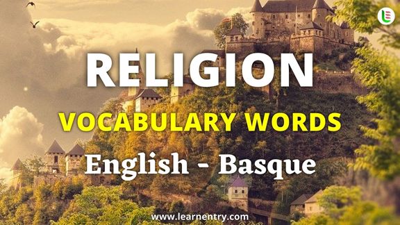 Religion vocabulary words in Basque and English