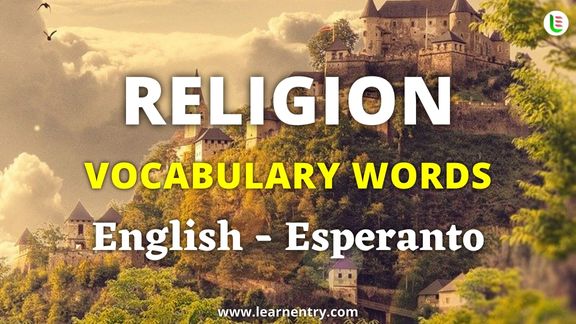 Religion vocabulary words in Esperanto and English