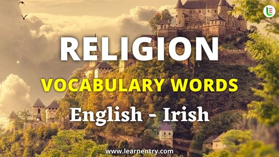Religion vocabulary words in Irish and English
